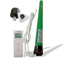 PALMAT Draadloze Rolluikmotor met 8 kanaals afstandsbediening en kunststof lagerplug (35 mm Buismotor, adapters 40 mm, 10 Nm)