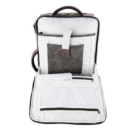 Cabinmax 38L Hanbagage Business Rugzak - Laptop - UV-gecoate twill met faux suede  - 55x35x20cm - Deluxe Business!! -  Grijs  Seude (MELBOURNE) - Cabin Max