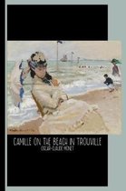 Camille on the Beach in Trouville (1870) by Claude Monet: College Ruled Notebook