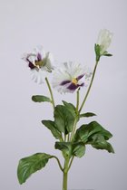 Viooltje - zijden bloem - 2 stuks! - wit - topkwaliteit - 22cm hoog - De mooiste kwaliteit!