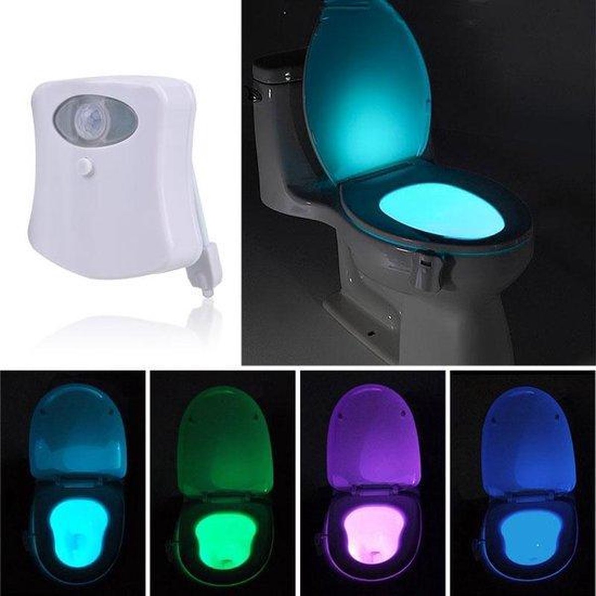 LED lamp voor in de toilet met bewegingssensor en 8 verschillende kleuren |  bol.com