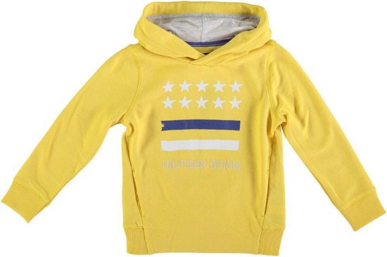 Tommy hilfiger zachte gele sweater hoodie Maat 110 bol