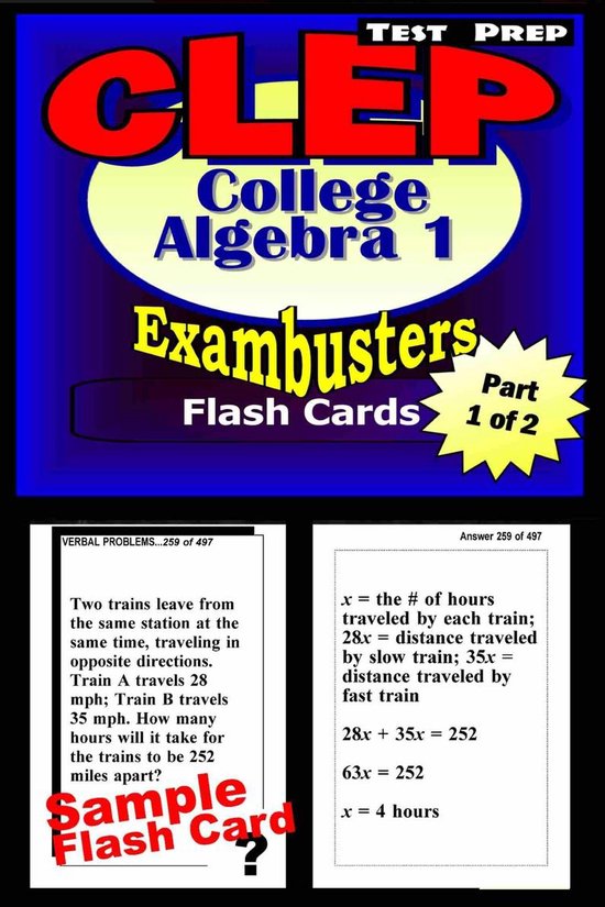 Exambusters CLEP 1 - CLEP College Algebra Test Prep Review-- ... - cover