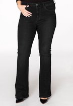 Yoek | Grote maten - dames jeans flare - zwart