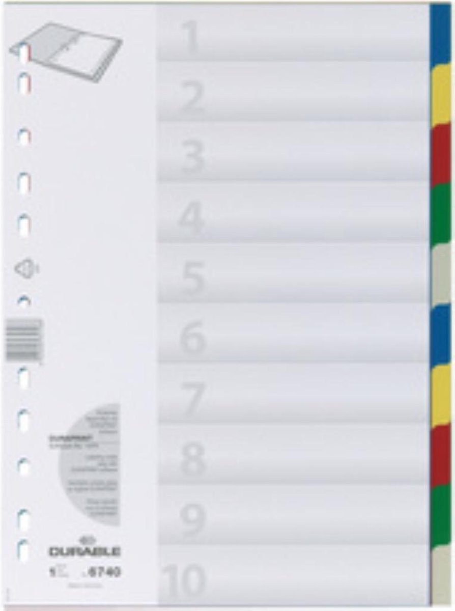 DURABLE Répertoire en plastique, onglet imprimé, format A4