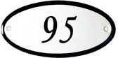 Emaille huisnummer ovaal nr. 95 10x5cm