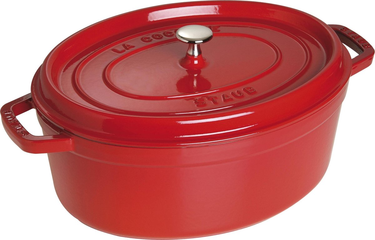 Staub cocotte - ovaal - 37 cm - kers