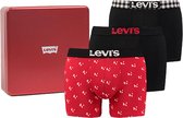 Levi Giftbox Christmas  Sportonderbroek - Maat M  - Mannen - zwart/rood/wit