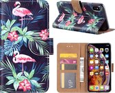 Flamingo's Boekmodel Hoesje iPhone XS Max