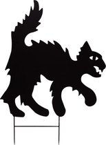 Europalms - Halloween - Decoratie - Versiering - Accesoires - Silhouette Metal Cat 53cm