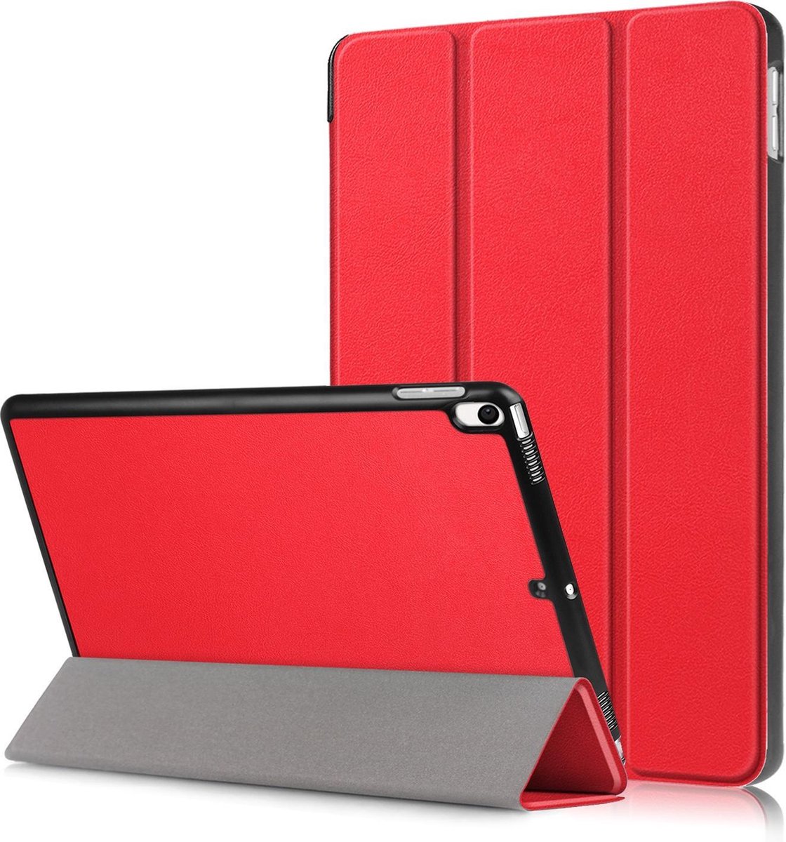 Hoesje - Geschikt voor Apple iPad Air 3 (2019) / Pro 10.5 (2017) - 10.5 inch - Dun & Stevig - Hardcover Book Case - Trifold Bookcase Hoes - Hard Cover - Tablethoes - Rood
