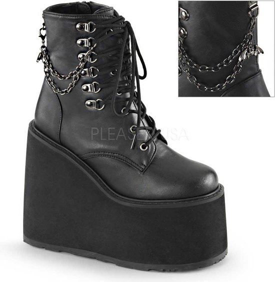 | Demonia Plateau Laarzen 38 Shoes SWING 101 US 8 Demonia Demonia Plateau Laarzen ASSAULT 101 Zwart | Attitude
