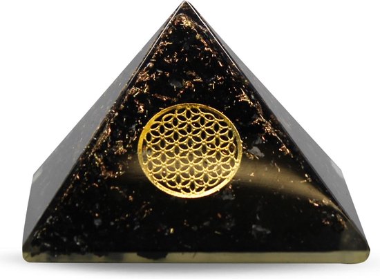Orgone Pyramid of Black Tourmaline avec Fleur de Life Groot | bol