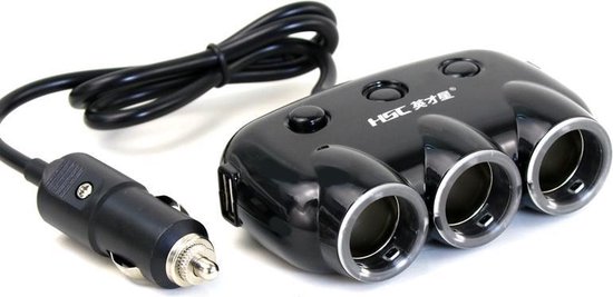 12 V USB-verdeler 120 W auto sigarettenaansteker adapter auto oplader 3