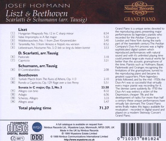 Liszt, Beethoven, Scarlatti&Schumann: Var. Works