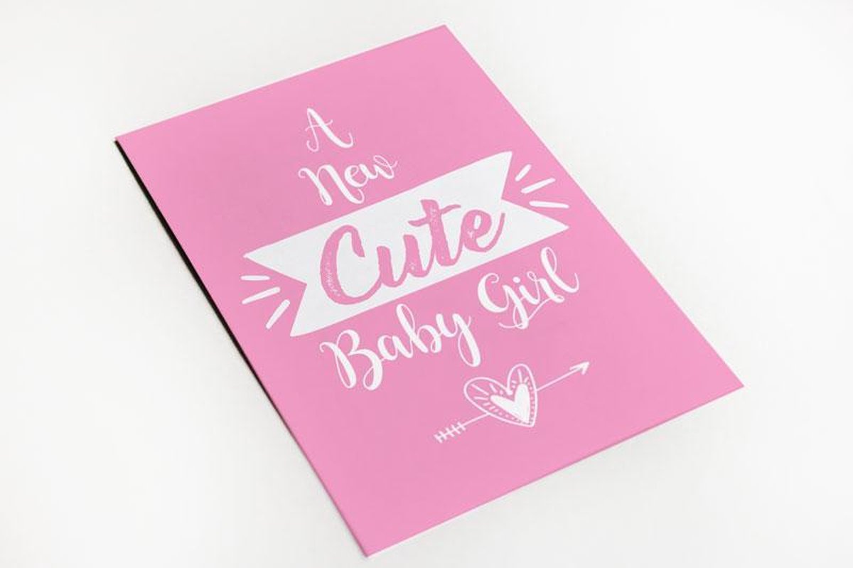 Wenskaart cute baby girl geboortekaart meisje