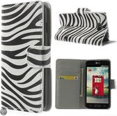 Zebra book case hoesje wallet LG L90 D405