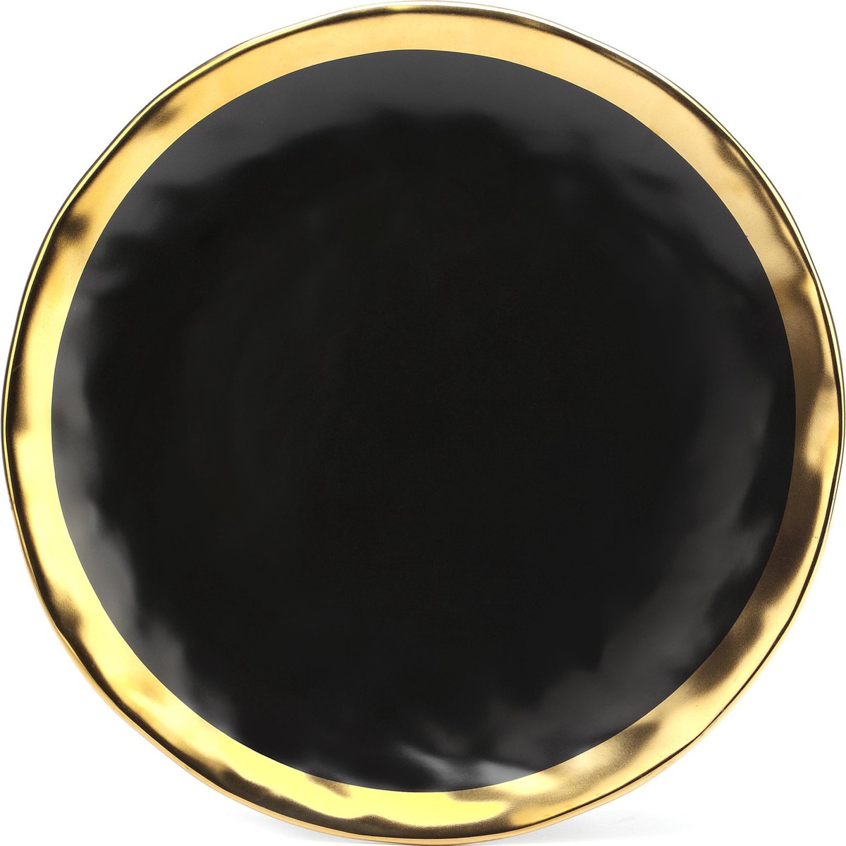 Making Memories - Luxe zwart dinerbord met gouden rand, van 4 borden bol.com