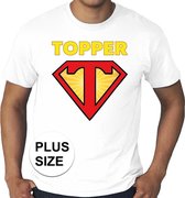 Grote maten Super Topper t-shirt heren wit  / Super Topper plus size shirt heren 4XL