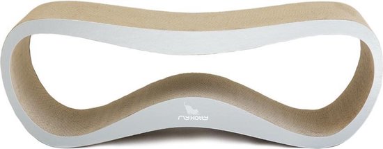 myKotty Lui - Design kartonnen krabmeubel - Wit, grijs, bruin, zwart - 75x25x25cm - Grijs