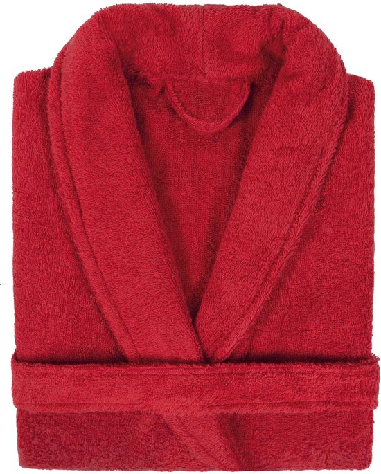 Badstof Badjas met Shawlkraag Uni Pure Royal Rood col 2307 Maat L