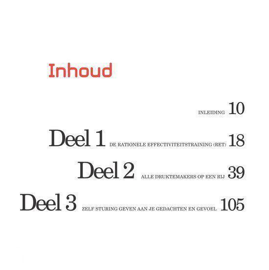 Inhoudsopgave met delen en nummers. Deel 1, 2 en 3.