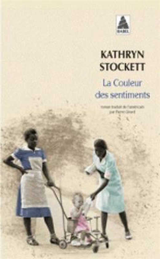 Boek "La Couleur des Sentiments" met op de cover twee vrouwen in keukenschorten en een baby in een kinderwagen.