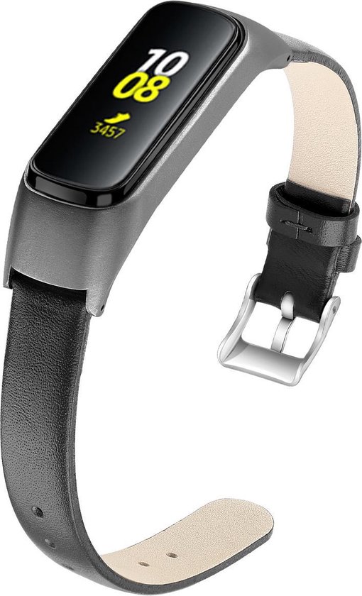 Bracelet en cuir noir adapté pour Samsung Galaxy Fit-e | bol