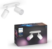Philips Hue Fugato Opbouwspot - White and Color Ambiance - GU10 - Wit - 2 x 5,7W - Bluetooth