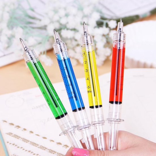 Voortdurende Flash Minachting Injectiespuit pen (set van 2 pennen, in de kleur rood en blauw) | bol.com