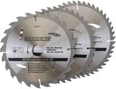 Silverline TCT cirkelzaagblad, 24, 40, 48 tanden, 3 pak 205 x 30 - 25, 18 en 16 mm ringen