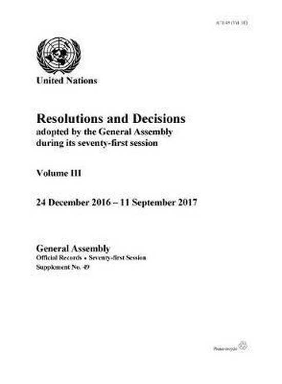 Official records Resolutions and decisions adopted by the General