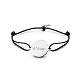 Key Moments 8KM-BE0007 - Armband met stalen tekst bedel en sleutel - #Mom - one-size - zilverkleurig