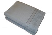 Handdoek 50x100 cm uni luxe lichtgrijs - 6 stuks