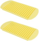 2x Gele mini ijsblokjes maker - IJsblokjes vorm/ijsklontjes vorm 260 klontjes