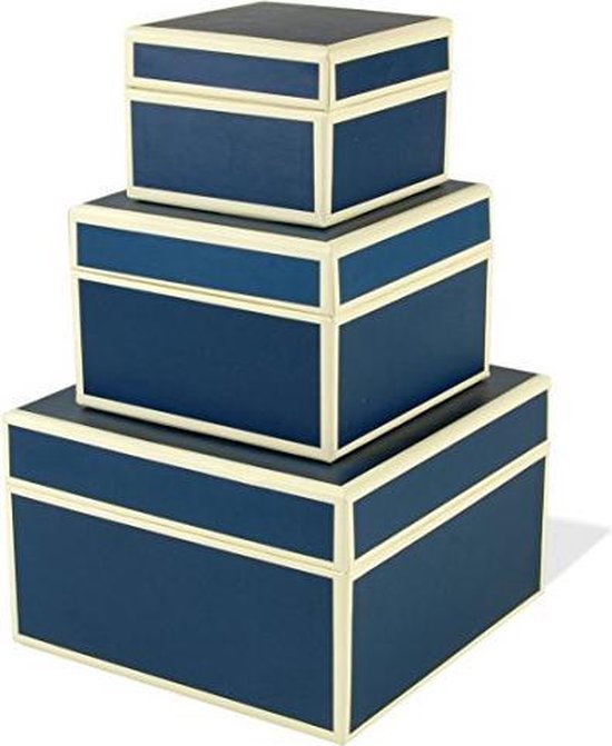 werkwoord Nominaal 鍔 Semikolon - opbergdoos - set van 3 mooie dozen - marineblauw | bol.com
