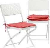 relaxdays stoelkussen set 4 stuks - kleurrijke zitkussen - 40x40 stoel kussen - wasbaar purper