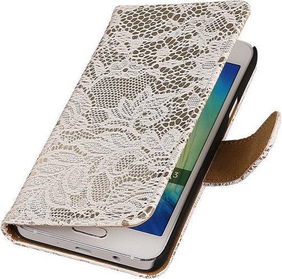 Wit Lace Booktype Samsung Galaxy A3 2016 Wallet Cover Hoesje