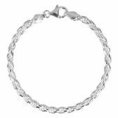 FirstChoice MKK04 Armband zilver Koord 4 mm breed 9,1 gram 19 cm