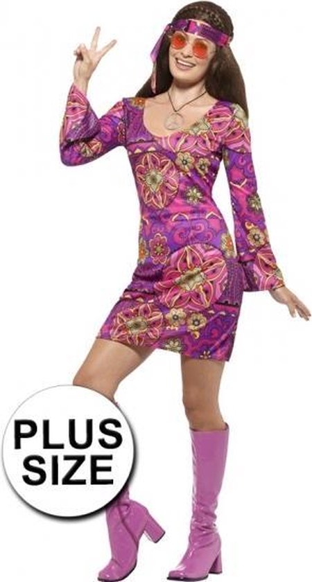 Grote maten hippie kleed voor dames 48-50 (xl) - Hippies & Flower Power  kleding | bol.com