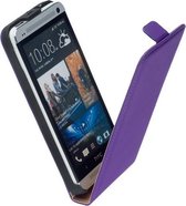 LELYCASE Flip Case Lederen Cover HTC One Lila