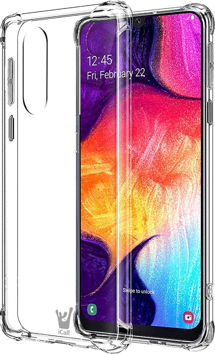 Hoesje geschikt voor Samsung Galaxy A30s - Anti Shock Proof Siliconen Back Cover Case Hoes Transparant