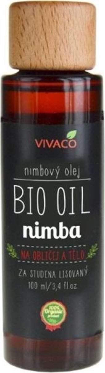VIVACO BIO OIL Neemolie (Nimbaolie) 100% Organisch - 100 ml - zeer geschikt voor droge, schrale huid en voor virale en bacteriële infecties op de huid, zoals pokken.