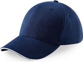 Senvi Sportieve Cap/Pet Geborsteld Katoen - Kleur: Blauw/Wit