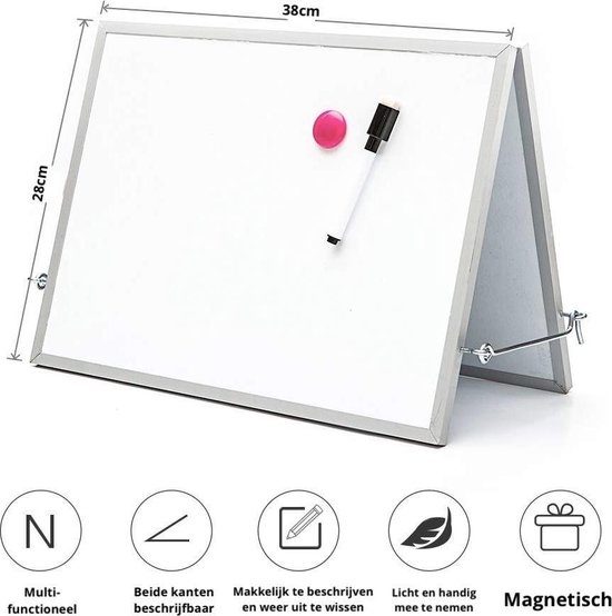 Uniek Inklapbaar Magnetisch Whiteboard met Stiften – Weekplanner – Notities  – Magneten... | bol.com