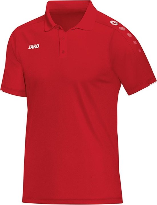 Jako Polo Classico Rood-Wit Maat 4XL