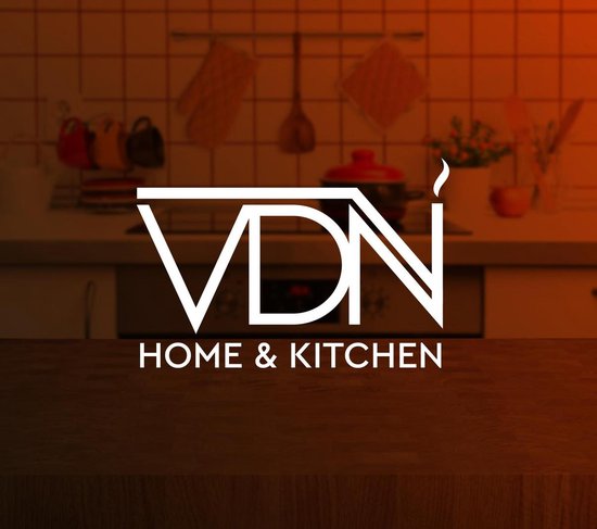 VDN Home & Kitchen logo op achtergrond van een keuken.