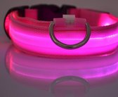 LED halsband voor honden - Roze - XL - Lichtgevende halsbanden voor hond - Puppy halsbandje - Puppie - Halsbandjes - Hondenhalsband met lichtje - Lichtgevend - Licht in het donker