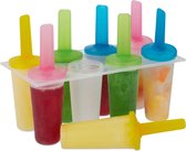relaxdays ijsvormpjes kinderen - voor 8 ijsjes - kunststof ijsjesmaker - waterijs maken