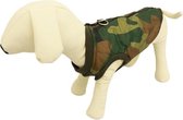 BODYWARMER CAMOUFLAGE GROEN VOOR DE HOND - L-L ( rug lengte 64 cm, borst omvang 78 cm, nek omvang 52 cm )